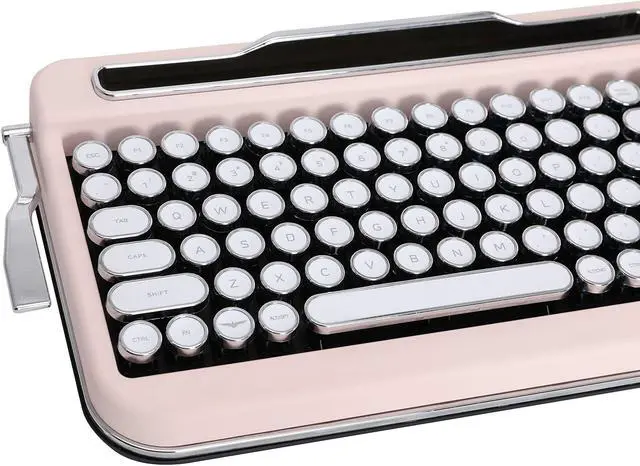 Alt view image 2 of 5 - Penna Bluetooth Keyboard with White Chrome Keycap(US Language) (Switch-Cherry Mx Blue, Baby Pink)