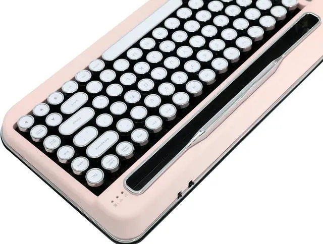 Alt view image 4 of 5 - Penna Bluetooth Keyboard with White Chrome Keycap(US Language) (Switch-Cherry Mx Blue, Baby Pink)