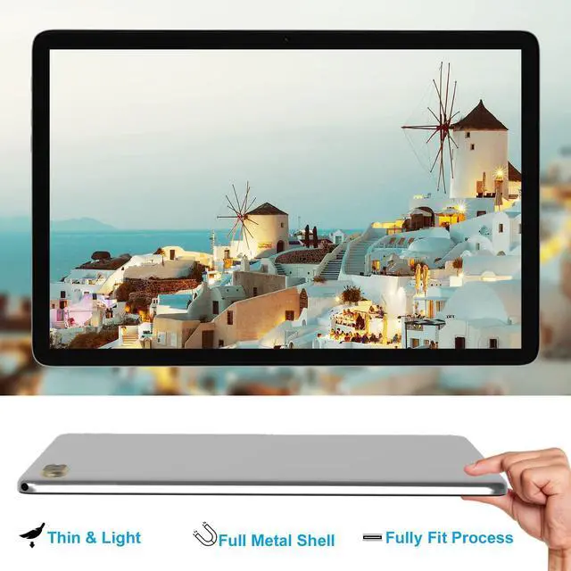 Alt view image 4 of 5 - FESABOLE 2 in 1 Android 10 inch Tablet 128GB Storage 1TB Expand Octa- Core Android Tablet Main13MP 5G WiFi IPS 1920 * 1200 with Stylus Keyboard