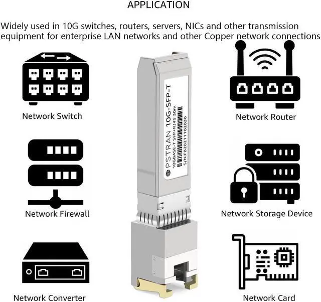 Alt view image 5 of 5 - OPSTRAN 10GBASE-T SFP+ RJ45 Copper Transceiver Module Compatible with Ubiquiti Unifi Ufiber UF-RJ45-10G 10G SFP+ 30m Cat6a/7 4 Pack