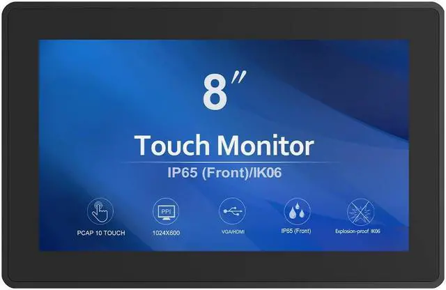 Main image of GreenTouch 8 Inch Open Frame 1024x600 HDMI PCAP Touch Monitors for Consumer, Retail POS, and Hospitality Markets