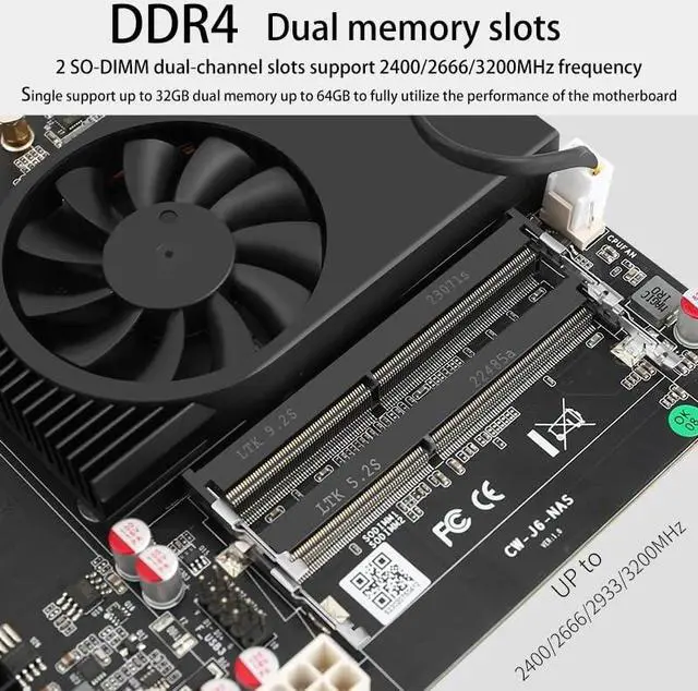 Alt view image 4 of 5 - HKUXZR Celeron J6413 Industrial Motherboard NAS 4 Cores 4 Threads Low Power Processor 2*Intel i226-V 1*RTL8125BG 2.5G Network M.2 Slot 6xSATA DP HDMI 2.0 PCIe*1
