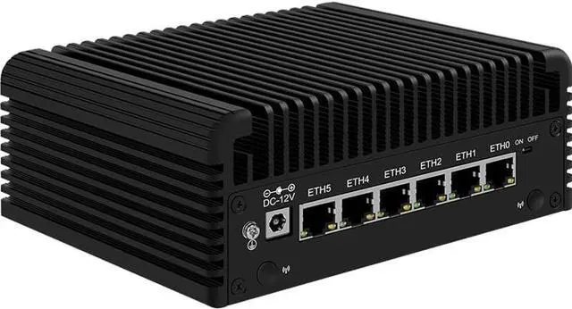 Alt view image 3 of 5 - HKUXZR Firewall Appliance Mini PC, Intel Celeron N100 Quad Core 6xIntel I226 2.5G Type-C Ethernet VPN Router PC AES-NI 2*NVMe 2*SATA3.0 Fanless DDR5 HDMI*2