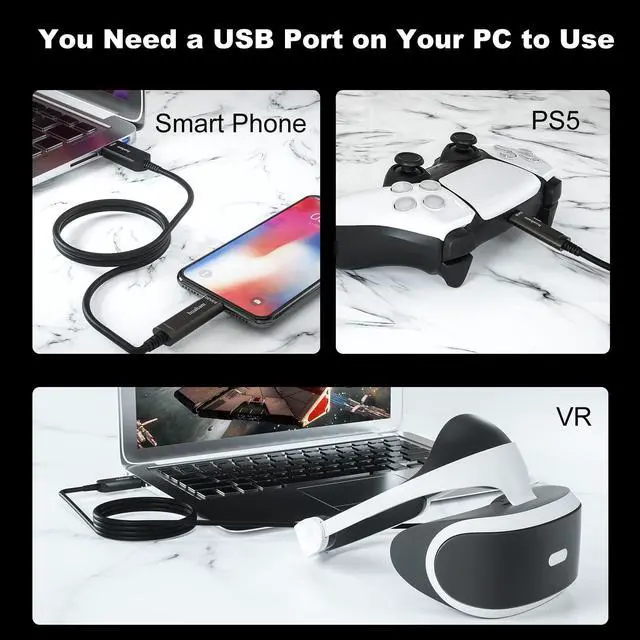 Alt view image 2 of 5 - huaham USB A to USB C Fiber Optic Cable 164FT, 10Gbps USB 3.2 Gen2 USB C Cable, Ultra Slim & Long Distance Type C Cable for Logitech 4K Camera,Microsoft Azure,VR/AR,Touch Screen,Industrial System