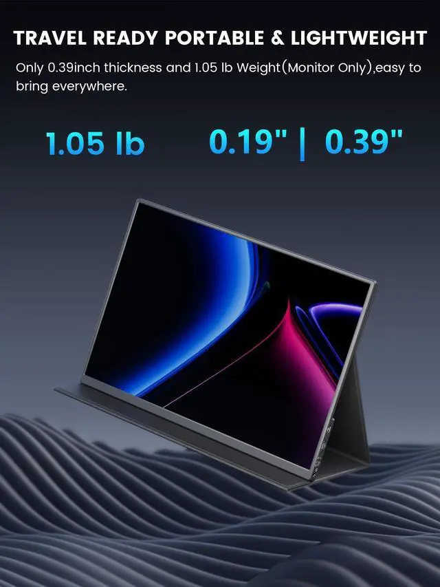 Alt view image 5 of 5 - MAGICRAVEN 4K Portable Monitor, 14.5" IPS Laptop Screen, Slim Lightweight 1500:1 Dual USB C HDMI Gaming Display with Speakers, Travel Monitor for PC Phone PS5/4 Xbox Switch