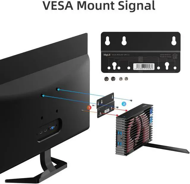 Alt view image 4 of 5 - MeLE Mini PC Fanless PCG35HD N5105 Micro Computer, 8GB 256GB Small Desktop Server, Support Triple Monitor 4K WiFi5 Gigabit Ethernet BT5.2 PXE Unlock BIOS Auto Power on Industrial IoT Business