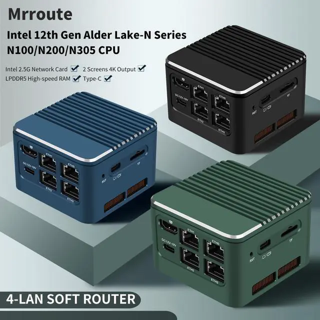 Alt view image 2 of 5 - Mrroute MR-M1 Mini PC, Intel N100,16GB RAM NO SSD Barebone Portable Mini Desktop Computer 4K@60Hz Dual Display HDMI+Type-C/USB3.1/4 LANLinux/Ubuntu PC