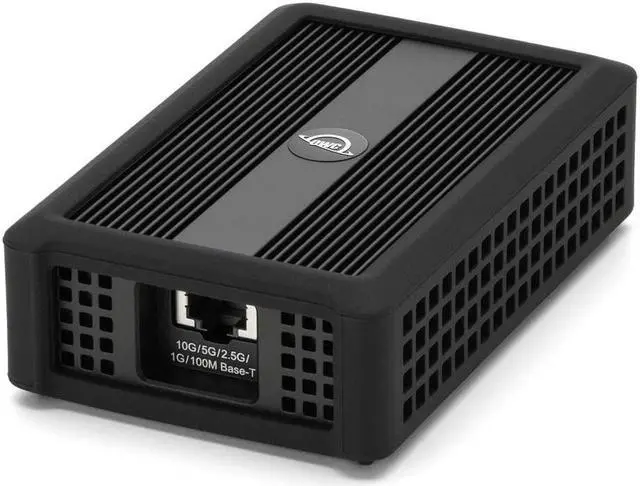 Alt view image 2 of 5 - OWC Thunderbolt 3 10G Ethernet Adapter, for High-Speed Network Connections, RJ45 port supports 10Gb/s, 5Gb/s, 2.5Gb/s, 1Gb/s and 100Mb/s Base-T, Compatible with Thunderbolt 3 or Thunderbolt 4 ports