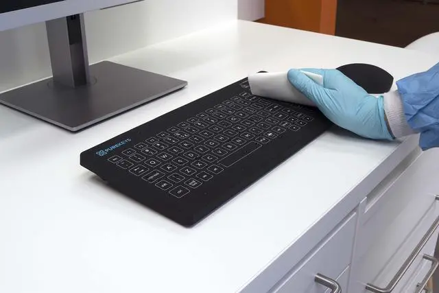 Alt view image 4 of 4 - PUREKEYS Medical Keyboard Full Size USB-Cabled Black for Hospital, Dentist, Cleanroom, Laboratory and Industrial. Easy to Clean Hygienic Flat and Flexible Silicone