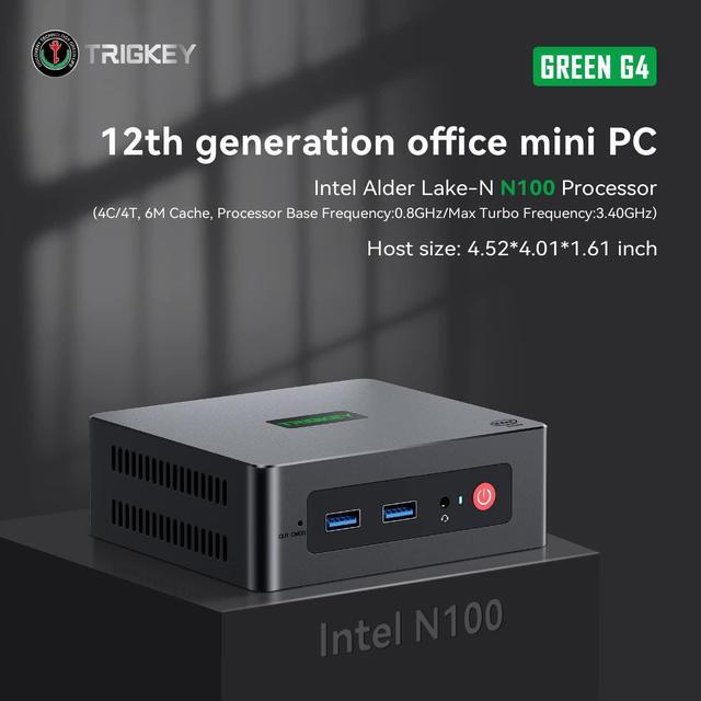 TRIGKEY Mini PC Intel Alder Lake-N100 Desktop Computer (Up to 3.4GHz) 16G DDR4 500G PCIe SSD Green G4 Low-Power Business Computer/WiFi 6/BT5.2/Dual 4K HD Display - Newegg.com TRIGKEY Mini PC Intel Alder Lake-N100 Desktop Computer (Up to 3.4GHz) 16G DDR4 500G PCIe SSD Green G4 Low-Power Business Computer/WiFi 6/BT5.2/Dual 4K HD Display - Newegg.com