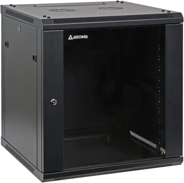 Alt view image 2 of 5 - AEONS 12U Professional Wall Mount IT Cabinet Enclosure 19-Inch Server Network Rack Black