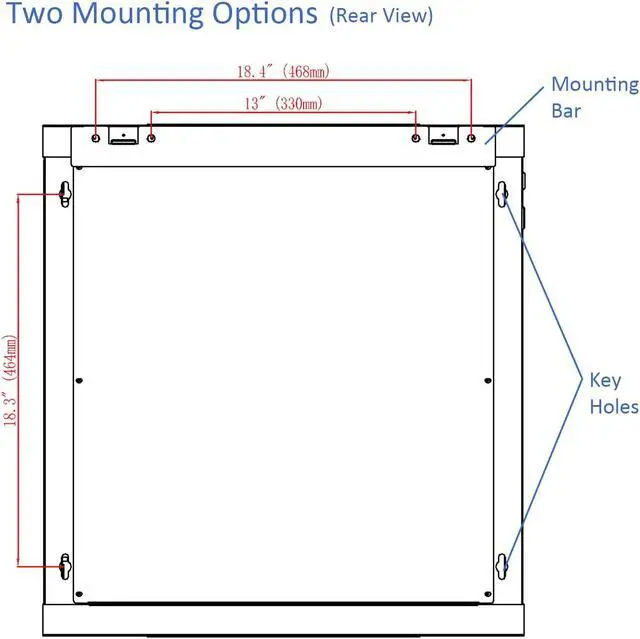 Alt view image 5 of 5 - AEONS 12U Professional Wall Mount IT Cabinet Enclosure 19-Inch Server Network Rack Black