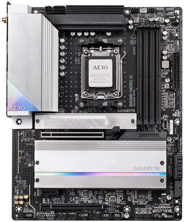 Alt view image 2 of 5 - GIGABYTE B650 AERO G (AM5/ LGA 1718/ AMD B650/ ATX/ 5-Year Warranty/ DDR5/ PCIe 5.0 M.2/ PCIe 5.0/ USB 3.2 Gen2X2 Type-C/Wi-Fi 6E/ Intel 2.5GbE LAN/Motherboard)