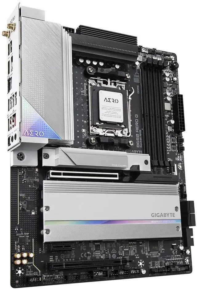 Alt view image 3 of 5 - GIGABYTE B650 AERO G (AM5/ LGA 1718/ AMD B650/ ATX/ 5-Year Warranty/ DDR5/ PCIe 5.0 M.2/ PCIe 5.0/ USB 3.2 Gen2X2 Type-C/Wi-Fi 6E/ Intel 2.5GbE LAN/Motherboard)