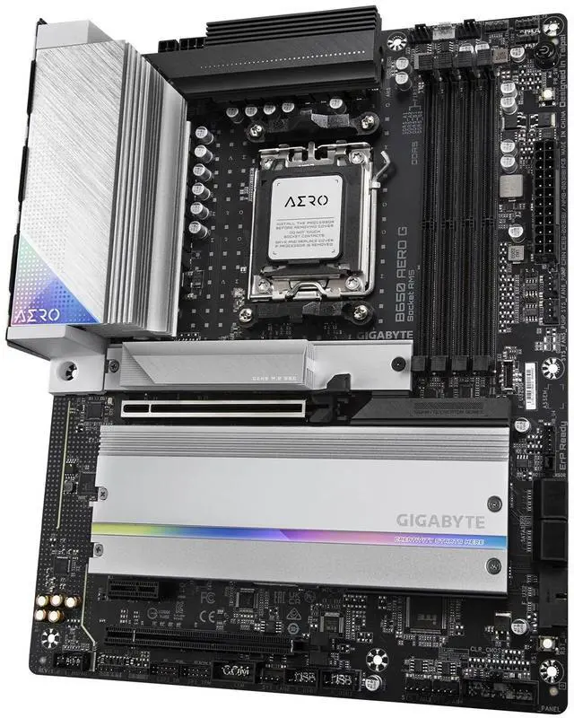 Alt view image 4 of 5 - GIGABYTE B650 AERO G (AM5/ LGA 1718/ AMD B650/ ATX/ 5-Year Warranty/ DDR5/ PCIe 5.0 M.2/ PCIe 5.0/ USB 3.2 Gen2X2 Type-C/Wi-Fi 6E/ Intel 2.5GbE LAN/Motherboard)