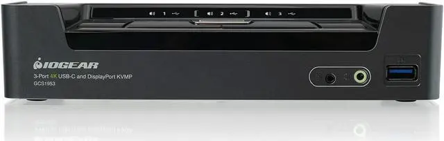 Alt view image 2 of 4 - IOGEAR KVMP 3-Port 4K USB-C and DisplayPort Switch with Power Pass-through - GCS1953