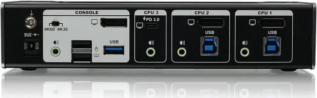 Alt view image 3 of 4 - IOGEAR KVMP 3-Port 4K USB-C and DisplayPort Switch with Power Pass-through - GCS1953