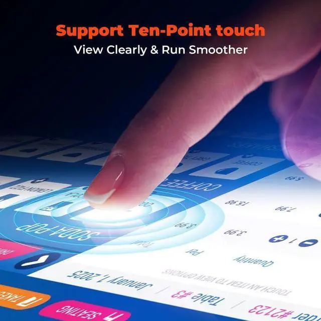 Alt view image 4 of 5 - MUNBYN 17-inch POS-Touch-Screen-Monitor, POS-System-for-Small-Business, Multi-Touch Monitor, 400 nits True Flat Seamless Capacitive LED, VGA/HDMI Input for Office, POS, Restaurant, No Driver Required