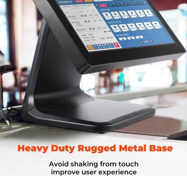 Alt view image 4 of 5 - MUNBYN POS Touch Screen Monitor 17-inch 400 nits Flat Capacitive LED Touchscreen Monitor POS System and 2 1/4 x 50ft Thermal Paper (50 Rolls)
