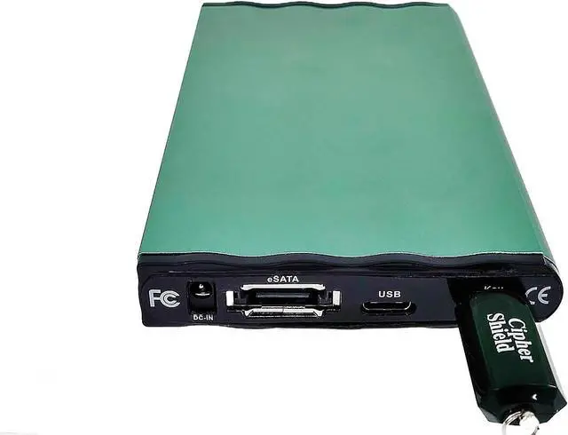 Alt view image 3 of 4 - DSE-2TSDG2CS 2TB SSD USB-C 3.2 Gen 2/eSATA CipherShield FIPS 140-2 256-bit AES HIPAA Hardware Encrypted External Slim Drive