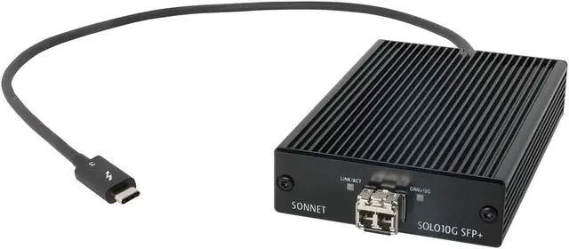 Main image of Sonnet Solo 10G Thunderbolt 3 to SFP+ 10 Gigabit Ethernet Adapter (SFP+ [SR] Included)