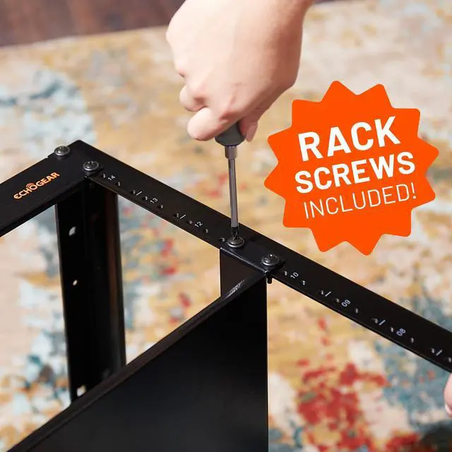 Alt view image 5 of 5 - ECHOGEAR 20U Open Frame Rack with Additional 3U Shelf Bundle - Black, Wall/Floor Mount, Metal, Server/Networking/AV Components, 20.24"D x 18"W x 35"H