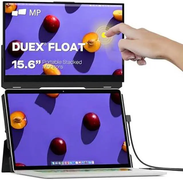 Main image of Duex Float New Mobile Pixels 15.6" Stacked Portable Monitor, FHD IPS Portable Touchscreen (Built-in Kickstand), USB C/HDMI Laptop Screen Extender (Optional Magnets), Windows, MacOS, ChromeOS, Switch