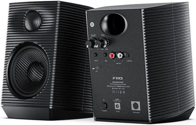 Main image of FiiO SP3 Powered HiFi Active Desktop Speakers - 80W Stereo Computer Speakers and Home Music Sound System with AUX Audio/RCA, 2-Way (Black)