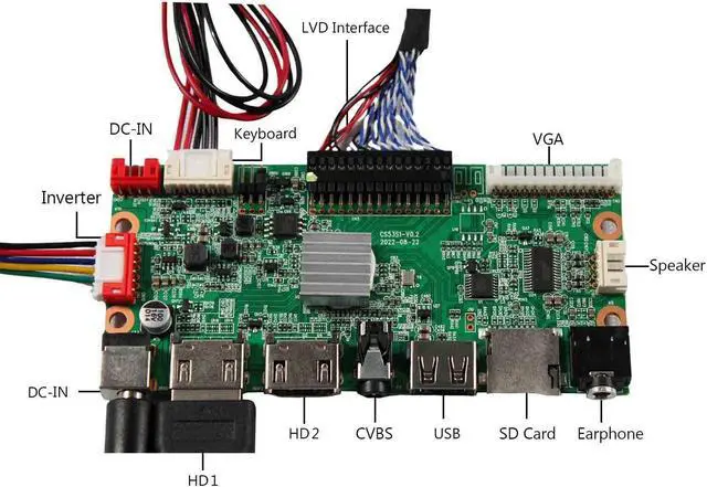 Alt view image 3 of 5 - FanyiTek 24 inch 1920x360 DV240FBM-NB0 30pin IPS Stretched Bar LCD Screen and HDMI USB SD Audio LVDs Controller Board,for DIY Gaming Marquee Monitor/Supermarket Shelf Display