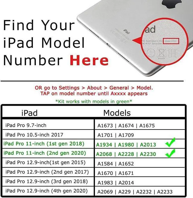 Alt view image 3 of 5 - RepairPartsPlus for iPad Pro 11 1st Gen 2018 | 2nd Gen 2020 Screen Replacement Assembly LCD Display Touch Digitizer Premium Kit (11 inch, A1934 | A1980 | A2013| A2068 | A2228 | A2230) + Tools,Adhesive