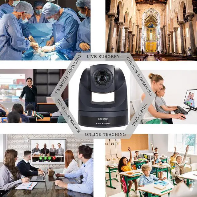 Alt view image 4 of 5 - SZOOMSY PTZ Camera 20X Optical Zoom,Video Conference Camera USB HD 1080P Webcam for Room System Business Meeting, Church Live Streaming, Worship Remote Teaching Using Zoom, Skype, OBS