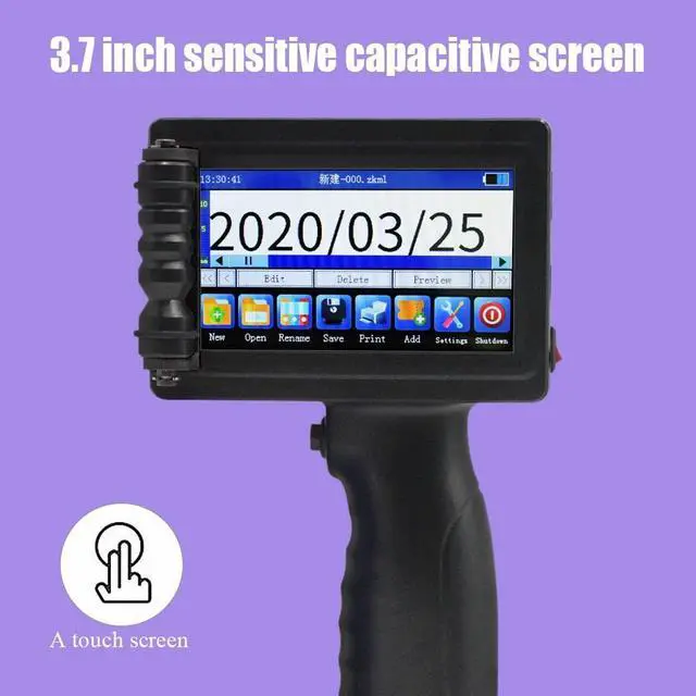 Alt view image 3 of 5 - TOAUTO Portable Intelligent Upgraded Handheld Inkjet Printer HP-003 with 3.7 Inch LED Touch Screen Quick-Drying Inkjet Coding Machine for Code Date Label (Support 14 Languages & 3 Print Precision)