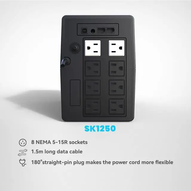 Alt view image 3 of 5 - SKE UPS 1250VA+1500VA Battery Backup Power Supply Surge Protector 720W+900W Set Intelligent UPS with LCD Uninterruptible Power Supply