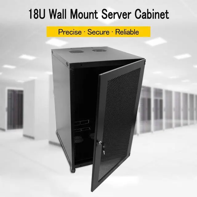 Alt view image 2 of 5 - RAISING ELECTRONICS 18U Wall Mount Network Server Cabinet Rack Enclosure Ventilated Door Lock 600mm Deep (18U)