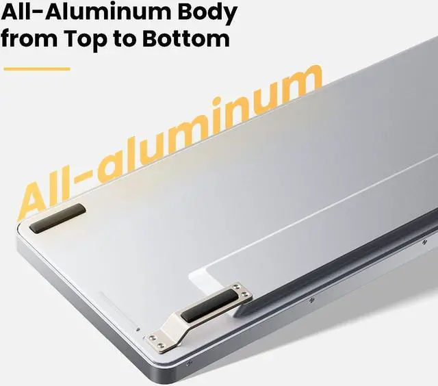 Alt view image 2 of 5 - LOFREE Flow Low Profile Mechanical Keyboard, 100 Keys Rechargeable Wireless Keyboards with Bluetooth and Wired Connection for Windows, Mac OS/White Ghost Linear Switches