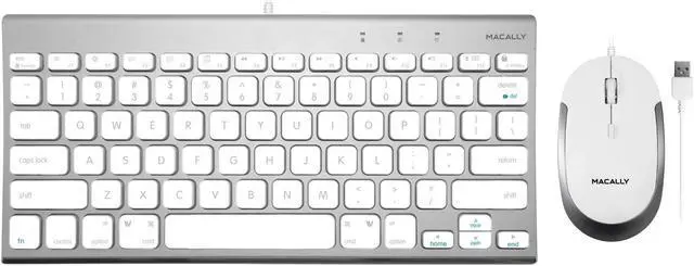 Main image of Macally Mini Wired Keyboard and a Silent Wired Mouse, Ultimate Apple Accessories