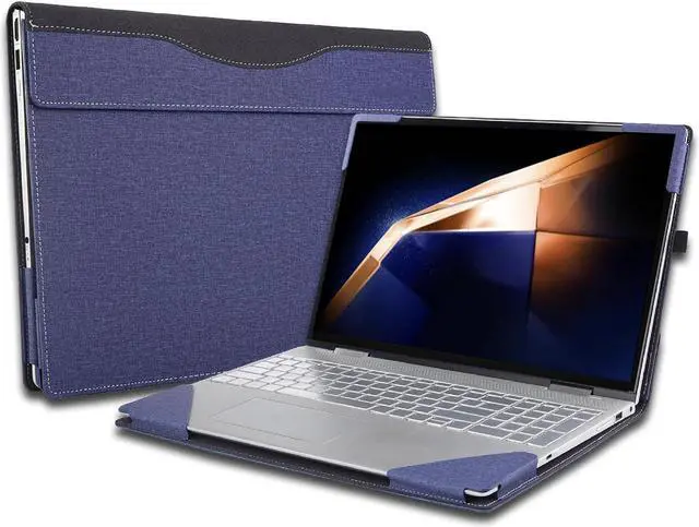 Main image of Laptop Case Cover for 2024 Newest 16'' Samsung Galaxy Book4 Pro 360 & Samsung Galaxy Book4 Ultra & Samsung Galaxy Book4 Pro,2 in 1 PU Leather Protective Bag Sleeve with Pen Holder (Dark Blue)