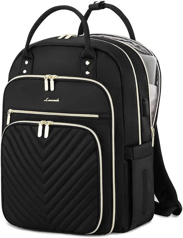 Main image of LOVEVOOK Laptop Backpack for Women, Water Resistant Travel Work Backpacks Purse Stylish Business Teacher Nurse Computer Bag with USB Charging Port
