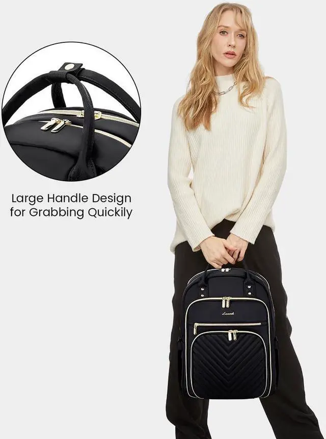 Alt view image 4 of 5 - LOVEVOOK Laptop Backpack for Women, Water Resistant Travel Work Backpacks Purse Stylish Business Teacher Nurse Computer Bag with USB Charging Port