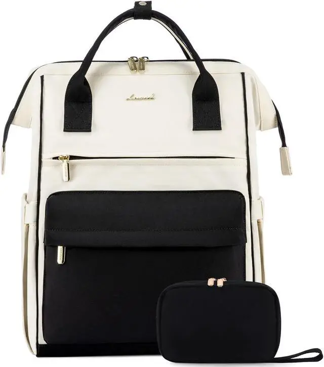 Main image of LOVEVOOK Laptop Backpack Purse for Women Waterproof Teacher Nurse Bag, 17.3 Inch Work Laptop Bag with Organizer Bag Business Travel Computer Backpack, 2pcs set