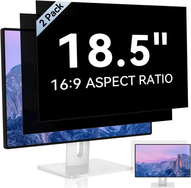 Main image of [2-Pack] 18.5 Inch Computer Privacy Screen for 16:9 Aspect Ratio Widescreen Monitor, Eye Protection Anti Glare Blue Light Computer Monitor Privacy Filter, Removable Anti-Scratch Screen Protector Film