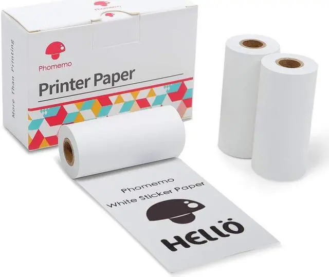 Alt view image 3 of 5 - Phomemo M02 Mini Pocket Printer with 3 Rolls Adhesive White Thermal Labels,Bluetooth Photo Printer for Phone, for Fun, DIY Journal, Study, Good Gift, Black