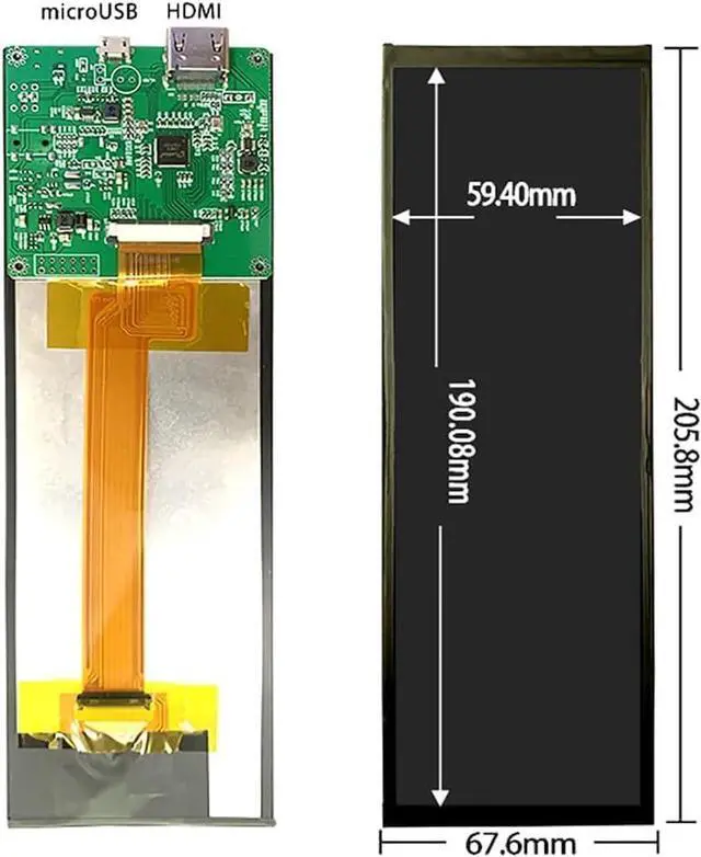 Alt view image 2 of 5 - 7.9inch IPS Screen for Aida64 1280x400 Computer Temperature Fan Speed Monitoring CPU GPU SSD Sub Monitor Display with Drive Board
