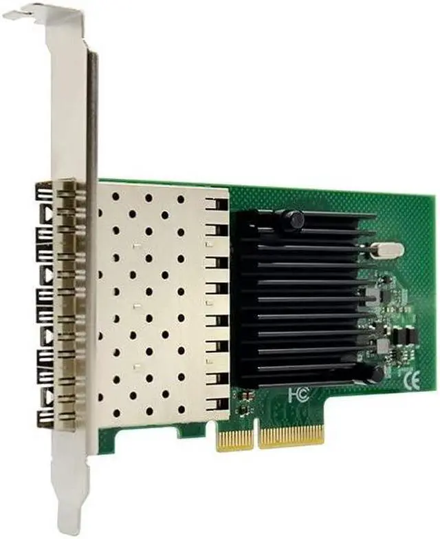 Alt view image 2 of 5 - HINYSENO PCI-E Dual Port 4 x SFP Ethernet 10/100/1000Mbps Gigabit LAN Card Network Interface Controller Card for Intel I350 Chipset Full/Low Profile Bracket