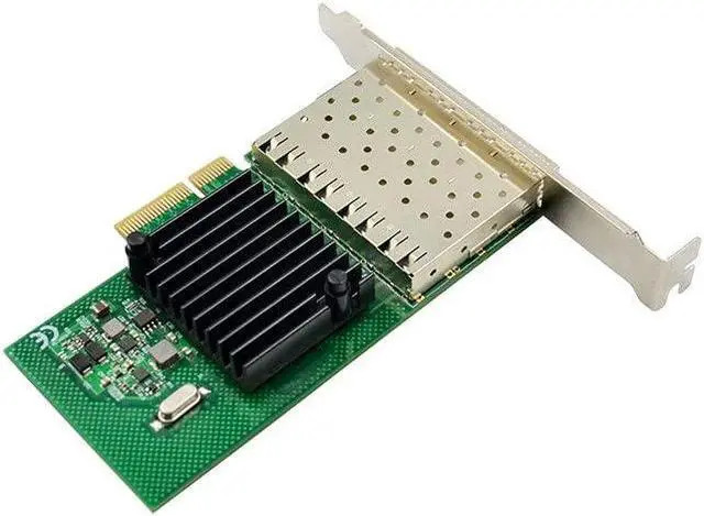 Alt view image 3 of 5 - HINYSENO PCI-E Dual Port 4 x SFP Ethernet 10/100/1000Mbps Gigabit LAN Card Network Interface Controller Card for Intel I350 Chipset Full/Low Profile Bracket
