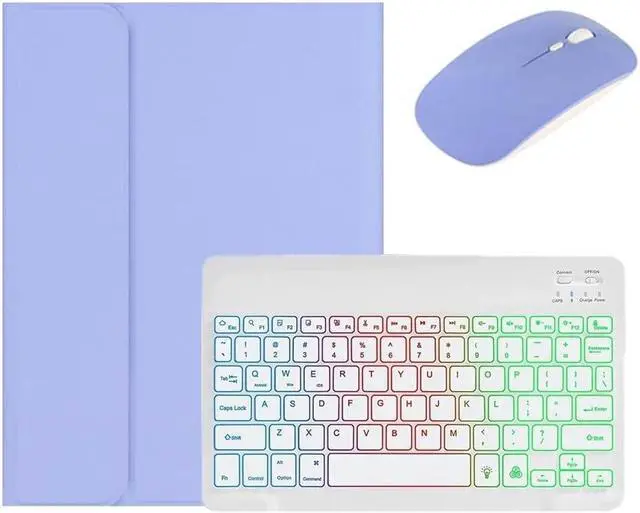 Main image of kaidisen Backlit Keyboard for Galaxy Tab S6 Lite 10.4" 2024/2022/2020 Keyboard Case with Mouse, Detachable Backlight Color Keyboard Case,Purple+White