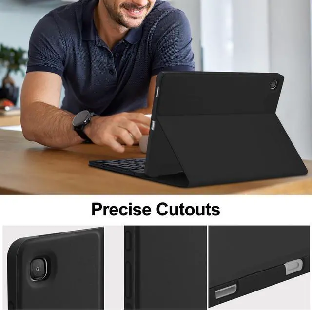 Alt view image 4 of 5 - kaidisen Backlit Keyboard for Galaxy Tab A8 10.5 inch Tablet Model SM-X200/X205/X207 Keyboard Case with Mouse, Detachable Backlight Color Keyboard Case,Mist Blue+White