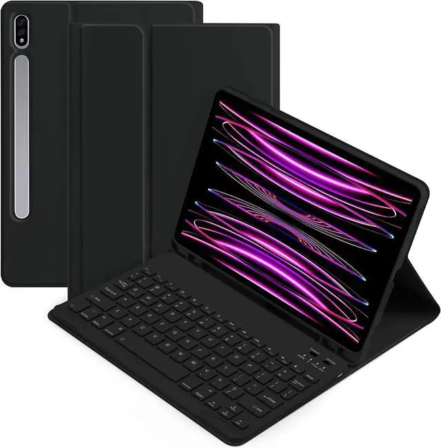 Alt view image 5 of 5 - kaidisen Backlit Keyboard for Galaxy Tab S6 Lite 10.4" 2024/2022/2020 Keyboard Case with Mouse, Detachable Backlight Color Keyboard Case,Purple+White