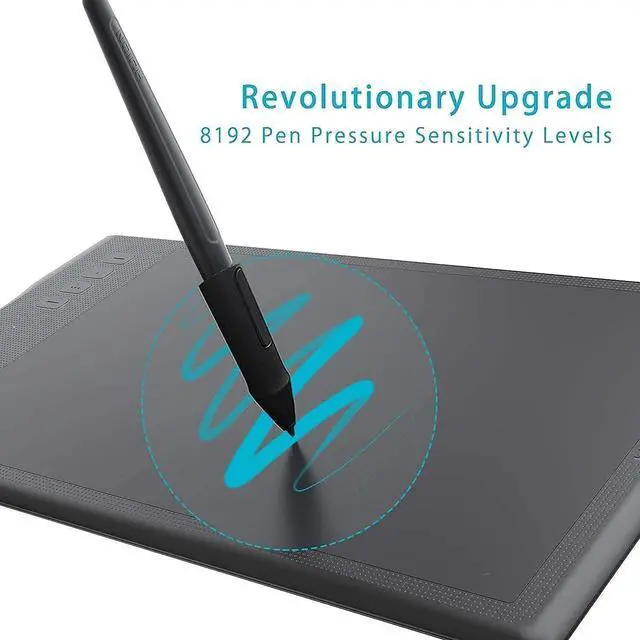 Alt view image 3 of 5 - Huion Inspiroy Q11K Wireless Graphic Drawing Tablet- Digital Pen PF150, Replacement Pen Nibs PN03 8PCS with Pen Holder, Black Artist Glove Included