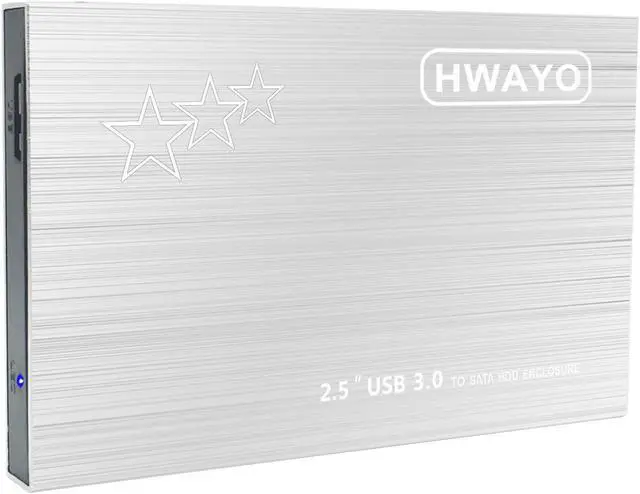 Alt view image 2 of 5 - HWAYO 1TB External Hard Drive Portable 2.5'' Ultra Slim HDD Storage USB 3.0 for PC, Laptop, Mac, Chromebook, Xbox One (Silver)
